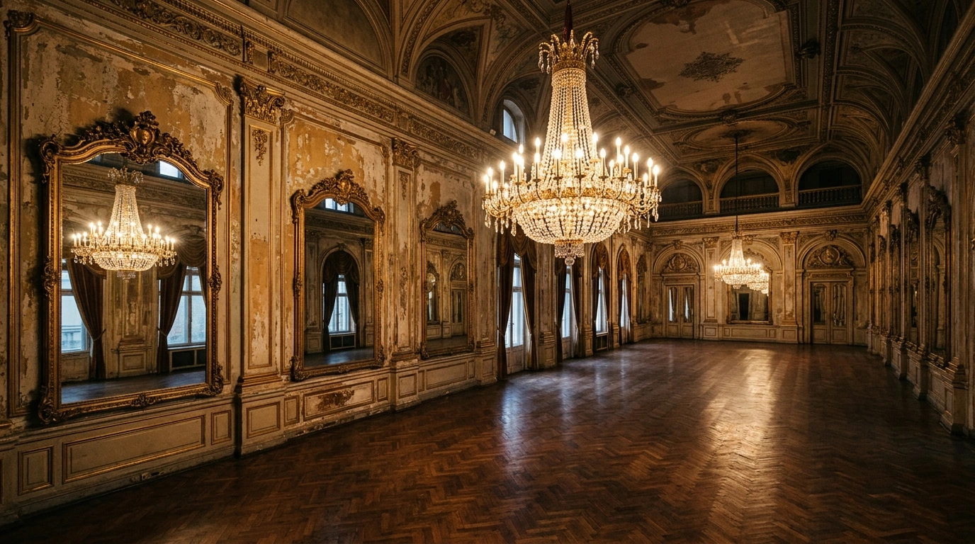 Clärchens Ballhaus interior with chandelier